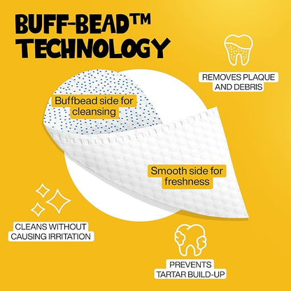 Dog Teeth Cleaning Wipes 60 Packs - Peanut Butter Dental Wipes to Reduce Plaque & Tartar for Dogs & Cats - Pet Dental Wipes for Oral Freshness