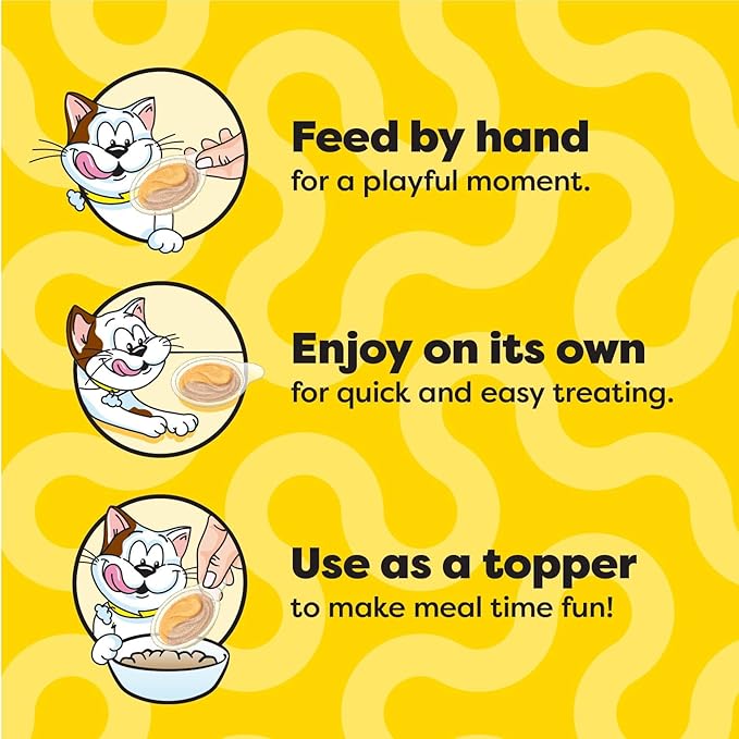 Temptations Lickable Spoons Adult Wet Cat Treat, Tasty Chicken and Cheesy Cheese Flavor, 4 Spoons, Pack of 24 (96 Total)