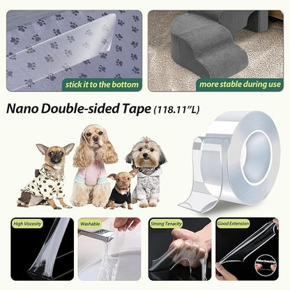 6 Tier Dog Stairs/Steps for High Bed, 27.5”H Non-Slip Pet Stairs Adjust to Left Side of Bed, Pet Steps for Puppies, Old Pets, and Injured Dogs, Gray