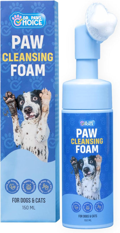 Dr. Paws Foaming Dog Paw Cleaner, Non-Toxic, pH-Balanced, Lick-Safe Paw Cleaner for Dogs, Effective Animal Washer and Feet Cleaner, Wipes for Paws and Butt, Built in Soft-Tip Head - 150ml