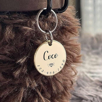Cats Dogs ID Tags Personalized Lovely Symbols Pets Collar Name Accessories Simple Custom Engraved Supplies for Large Four Legged Child Necklace Chain Anti-Lost Shiny Stainless Steel 316L Charm
