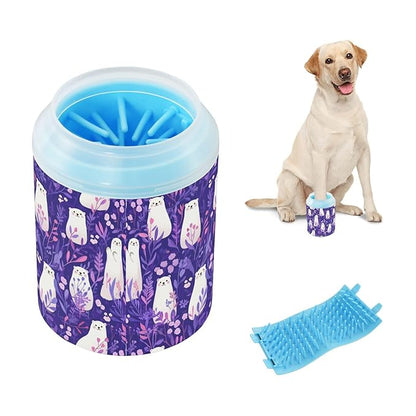 Dog Paw Cleaner Cups for Dogs Pets Foot Washer Paw Scrubber for Medium Small Cats Dogs Cleaning Cup Sea Lions Whimsical Purple