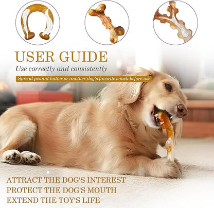 Heavy Duty Chew Toys 3 Pack for Aggressive Chewers - Dog Toys for Large Dogs, Teeth Cleaning & Boredom Relief, Long-Lasting Mental Stimulation Puppy Chews