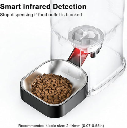 PGID Automatic Cat Feeder with 400W Camera,2.4G Auto Dog Feeder w Night Vision,Pet Feeder w2-Way Audio,Timed Cat Feeders for Dry Food,Dogs Food Dispenser w APP Control 5L