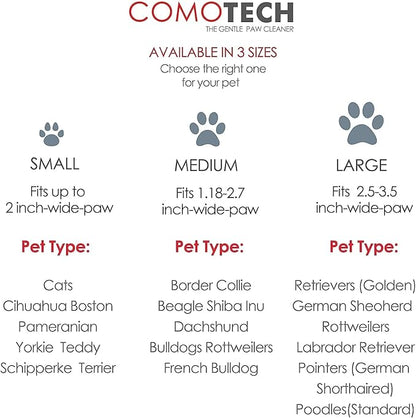 Professional 7 in 1 Dog Paw Cleaner for Dogs & Cats - Includes 1 Portable Paw Washer, 1 Bath Brush, 2 Dog Toothbrushes and 3 Absorbent Towels Note: Fits Paws 1.5 to 2.5 Inches Wide (Medium, Grey)