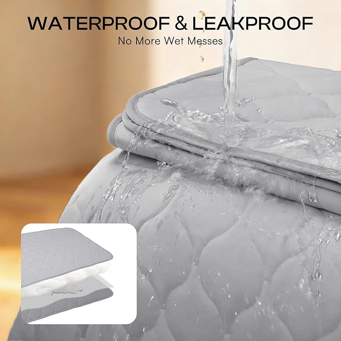 Luciphia Waterproof Cooling Mat for Dogs Couch Cover Q-MAX>0.5, Leakproof Pet Pad Non-Slip Throw Blanket for Cat Puppy Crate Bed Protector Outdoor (Cloud Grey, 30x40 inches)