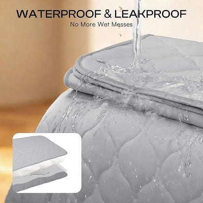 Luciphia Waterproof Cooling Mat for Dogs Couch Cover Q-MAX>0.5, Leakproof Pet Pad Non-Slip Throw Blanket for Cat Puppy Crate Bed Protector Outdoor (Cloud Grey, 30x40 inches)