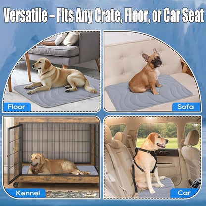 Cooling Mat, Dog Cooling Mat-4x More Effective, Gel-Free Self Washable Portable Pet Coolings Pad for Dogs & Cats Sleeping Mat, Keep for Pets (Green,44-80 lbs - Medium or Large Dog)