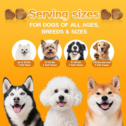 Skin & Coat Supplement for Dogs - Allergy Relief Chews with Omega 3, 9 & Vitamin E, Itchy Skin Treatment, Beef Flavor Soft Chews (120 Count) (Beef)