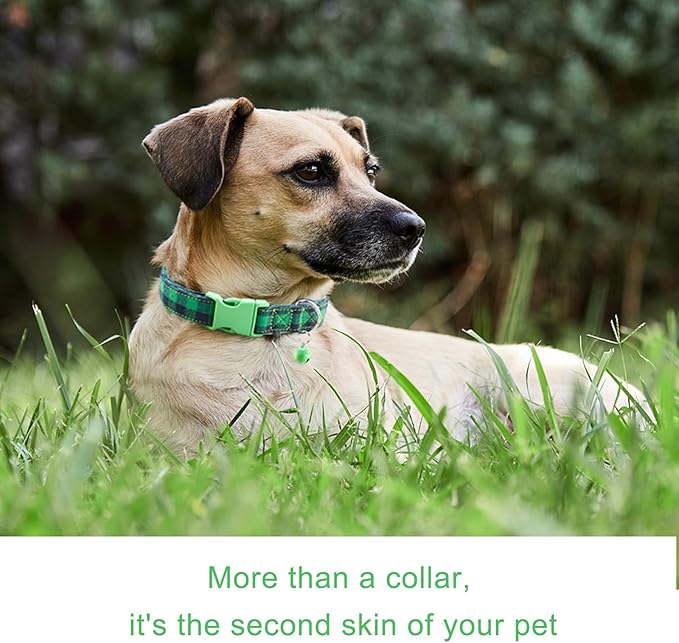 Cute Plaid Dog Collar with Safety Buckle - Adjustable and Comfortable Dog Collars for Small Medium Large Dogs, Stylish Puppy Collar for Boy Girl Pets