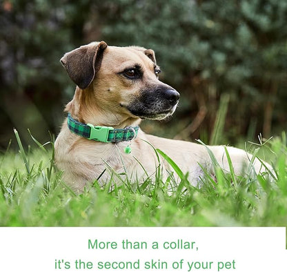 Cute Plaid Dog Collar with Safety Buckle - Adjustable and Comfortable Dog Collars for Small Medium Large Dogs, Stylish Puppy Collar for Boy Girl Pets