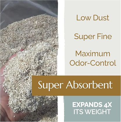 AubiChick High Grade French Hemp Bedding, 44lb (400L) Jumbo Bulk Bag for Chickens, Ultra Absorbent, Designed for Chicken Coop Bedding and Comfort of Birds, Poultry, Hairless Pets, Easy Manure Removal