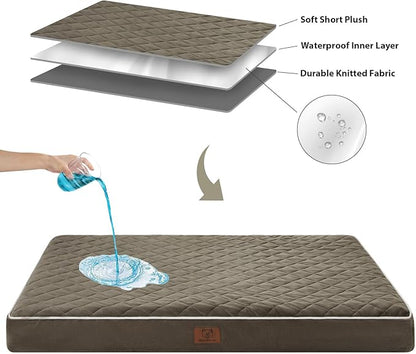 WNPETHOME Orthopedic Dog Bed Medium Size Dog, Waterproof Medium Dogs Bed with Removable Washable Cover, Multi-Needle Quilting Dogs Crate Bed