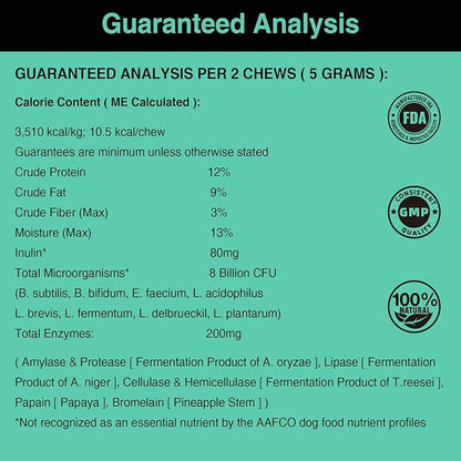 Dog Probiotics and Multivitamin Chews for Gut, Skin and Coat Health, Immune Support Supplement for All Dogs, Pork Flavor Soft Chews, 120 Count, Idea