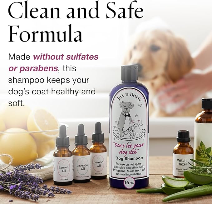 Jax n Daisy Dog Shampoo - Gentle and Effective Allergy and Sensitive Skin Shampoo for Dogs - Eliminates Odors, Fleas, and Soothes Itchy Skin - Perfect for Puppies