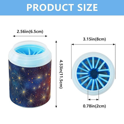 Dog Paw Cleaner Cups for Dogs Pets Foot Washer Paw Scrubber for Medium Small Dogs Cats Cleaning Cup Mysterious Starry Sky