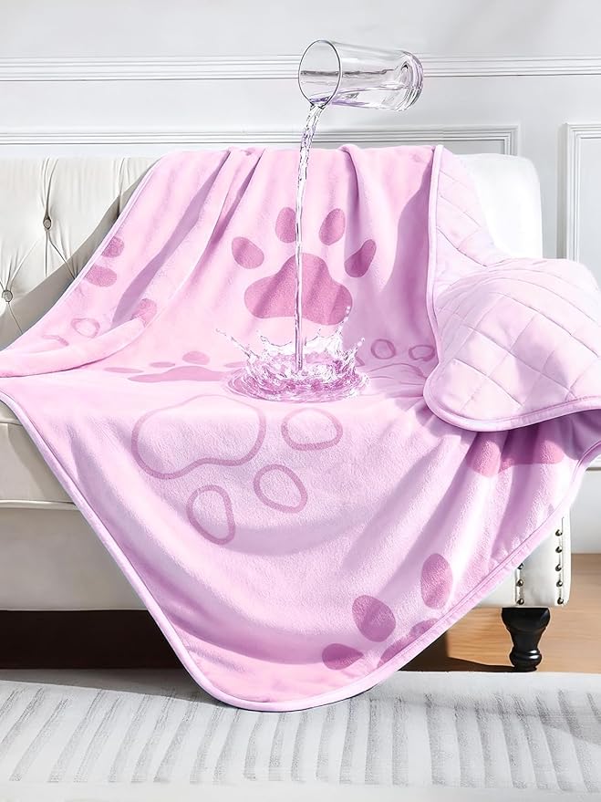 KASBAH Dog Cooling Blanket & Mat, Waterproof Pet Blankets for Couch, Bed and Car Seat, Washable Reversible Dog Blanket Throw (Cool & Warm), Q-MAX >0.5, 40 x 56 Inch