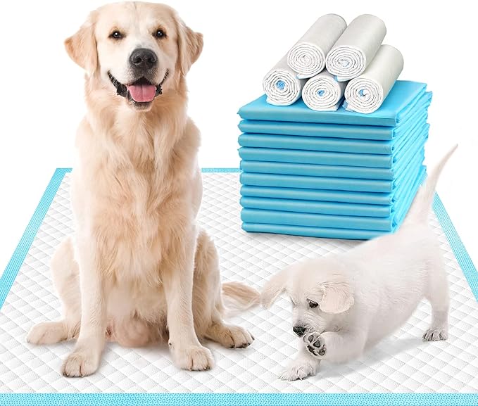 DEEP DEAR Extra Large Dog Pads 30"x26" (40 Count), Thicker Pet Training and Puppy Pads, Super Absorbent Pee Pads for Dogs, Leakproof Dog Potty Training Pads for Puppies, Cats, Rabbits, Pet Pee Pads XL