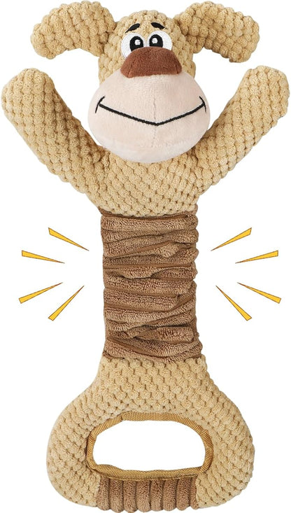 Dog Toys for Large Dogs, Plush Squeaky Dog Chew Toy with Crinkle Paper, Tough Tug of War Dog Toys - Interactive Puppy Toys for Small, Medium, Large Dogs