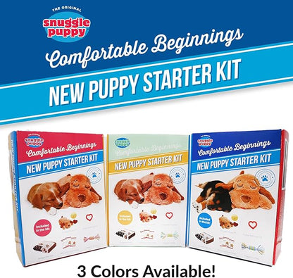 Original Snuggle Puppy Essentials Starter Kit - Heartbeat Puppy for Dogs - Calming Aid with 3 Heat Packs, Puppy Teething Toy, Dog Chew Toy and Dog Blanket