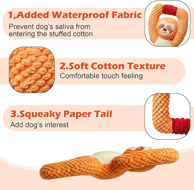 Large Squeaky Dog Toys, Stuffed Animal Dog Plush Toy,Interactive Puppy Toys with Crinkle Paper for Small, Medium, and Large Dogs,Daily Companionship, Training Reward Gift.