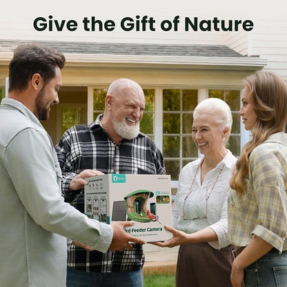 Birdfy 2 Smart Bird Feeder with Camera, AI Identifies Bird Species, 2K Dual-Lens + Side HD Camera for Live Streaming & Feeding View, Solar-Powered Backyard Birdwatching Gift Present