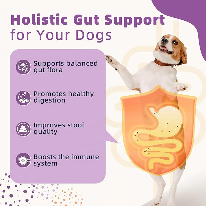 ZEBORA Probiotics for Dogs, Dog Probiotics for Digestive Health, with Pumpkin, Digestive Enzymes, Omega-3, Support Gut, Immune Health, Upset Stomach Relief, Occasional Diarrhea, 120 Freeze Dried Chews