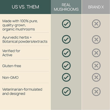 Real Mushroom Immune Pet Chews – For Daily Digestive & Immune Health – Mushrooms for Dogs & Cats Functional Treat – Mushroom Supplement for Dogs & Cats – 1 to 4 Chews For All Breeds & Sizes (60 Count)