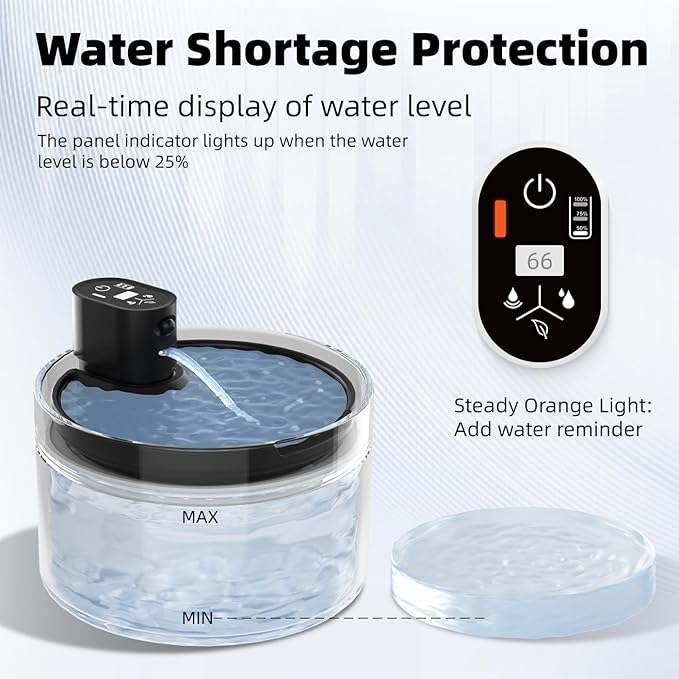 Ceramic Cat Water Fountain,Cat Water Fountain Cordless Sensor Automatic with Ultra-Quiet Pump and 4 Filter for Cats, Dogs, Multiple Pets