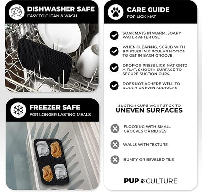 Pup Culture Dog Lick Mat for Dogs (2 Pack), Feeding Pad for Anxious Pets Plus 4 Different Puzzles for Mental Stimulation for Dogs - Supports Mental, Dental, and Digestive Health - Heavy Duty