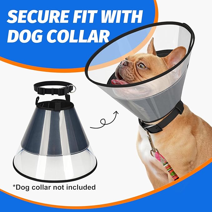 Dog Cone Collar with Soft Liner to Stop Licking, Elizabeth Recovery Collar After Surgery for Large Medium Dogs, Comfortable Pet Head Cone Alternative for Neutering Spay Injury (2XL)