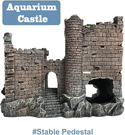 SLOCME Aquarium Ornaments Resin Castle Decorations - Fish Tank Supplies Accessories, Eco-Friendly Fish Tank Castle Aquarium Ornament