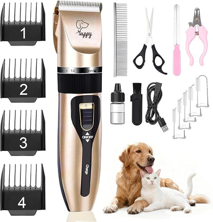Dog Clippers for Grooming, Low Noise, Electric Quiet, Adjustable Clipper Comb for Dog Grooming Kit, Pet Hair Clippers Grooming kit for Dogs at Home
