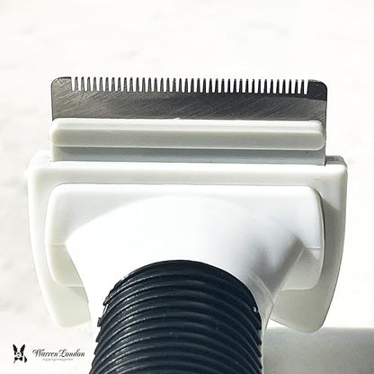 Warren London Deshedding Brush for Dogs – Small Long-Hair | Stainless-Steel Undercoat Rake Reduces Shedding Up to 95% | Gentle Skin-Safe Comb, Quick-Clean Release, Non-Slip Ergonomic Grip