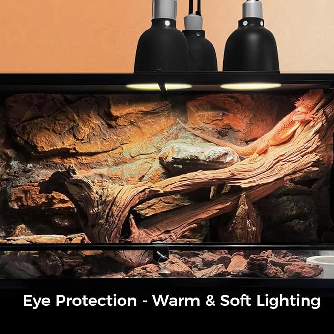 MISDOOD Reptile Heat Lamp 100W, 2 Pack Daylight UVA Basking Light Bulbs with E26 Base for Lizards, Turtles, Snakes and Amphibians