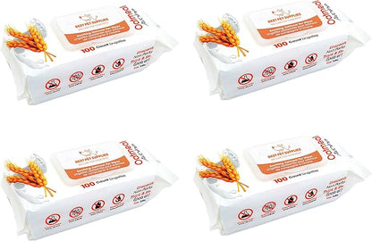 Best Pet Supplies Pet Grooming Wipes for Dogs & Cats,Deodorizer for Coats & Dry, Itchy, or Sensitive Skin, Clean Ears, Paws, Body, & Butt - Soothing Oatmeal, 400 Count