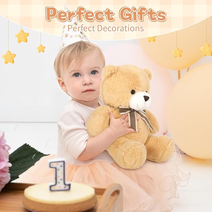 Tezituor Bulk Teddy Bears Stuffed Animal 14 Packs, Small Teddy Bear Bulk 12" for Baby Shower Decorations, Stuffed Bear Plush Toy for Wedding Birthday Christmas Party Decorations