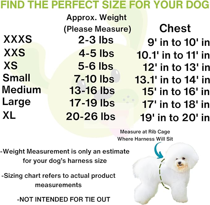 EcoBark Step in Dog Harness - Eco-Friendly Teacup Dog Harnesses for XXS, XS, and Small Dogs - Reflective and Adjustable Mini Body Halter Vest -Tiny Soft Mesh Toy Breed Harness (Yellow, XXXS)