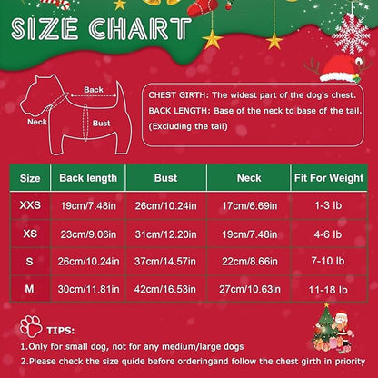 Dog Christmas Pajamas for Small Dogs Father Christmas Trees Puppy Onesies Pjs Stretchy Dog Clothes Pet Jumpsuits 4 Leg Jammie