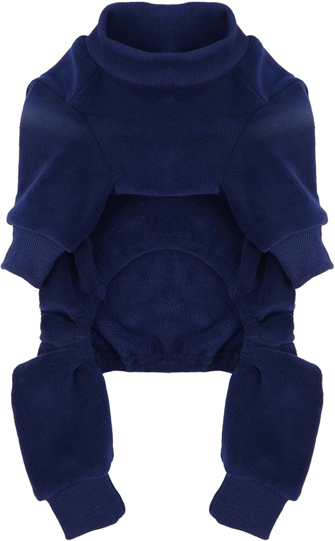 Dog Pajamas Winter Fleece Sweaters Warm Onesie for Large Dogs Pjs Boy Soft Cozy Cold Weather Pet Jumpsuit for Sensitive Skin Warm Sleep Jammies, Blue XXL