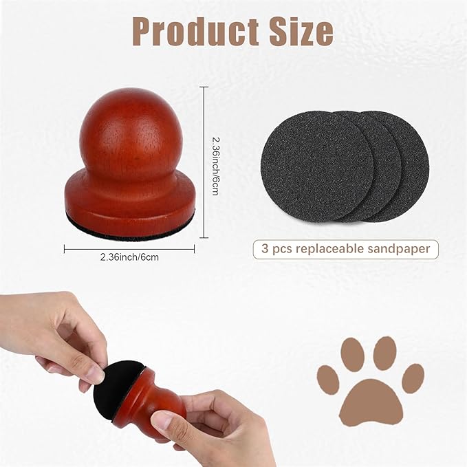 Dog Nail File,Wood Cat Nail File Boards,Pet Toenail Grinder Board, Scratcher Board Puppy Pad for Small to Medium-Sized Dogs and Cats with 3 Pcs Replaceable Sandpaper (Red)