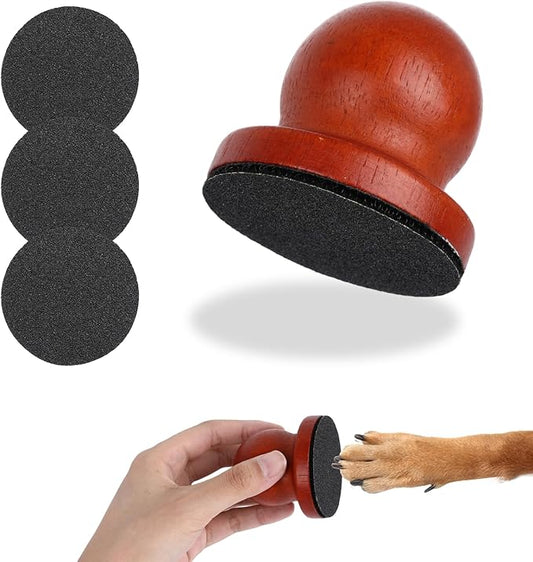 Dog Nail File,Wood Cat Nail File Boards,Pet Toenail Grinder Board, Scratcher Board Puppy Pad for Small to Medium-Sized Dogs and Cats with 3 Pcs Replaceable Sandpaper (Red)