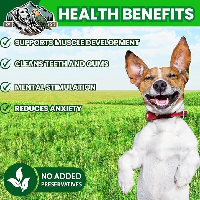 Exquisite Pets 12" Collagen Sticks (5)-Pack of 100% Beef Collagen Dental Sticks Long-Lasting Dog Chews are sourced from Brazilian Grass-Fed Free-Range, Cattle