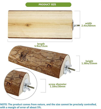 Parrot Cage Perch, Flat Wooden Platform for Birds Parrots Rats Small Animals(2 Packs)