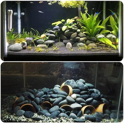 1-2 Inch Black Pebbles for Plants, 2 lbs River Rocks Decorative Black Stones, Ideal for Fish Tank, Vases, Crafting, Home Decor and Garden Landscaping Rocks