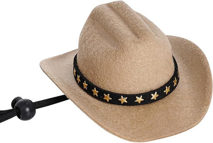 choyaxo Halloween Costumes for Dogs Cat Pet Cowboy Costume Cowboy Hat with Bandana Set for Halloween, Christmas, Holiday, Party, Cosplay (Khaki, Small)