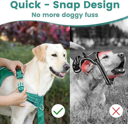 No Pull Dog Harness, Reflective Puppy Vest for Small Medium Large Sized Dog(MARRS Green,L)