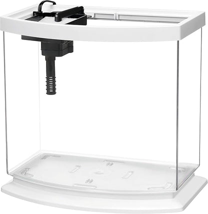 Aqueon LED MiniBow Aquarium Kit with SmartClean Technology, White, 2.5 Gallon