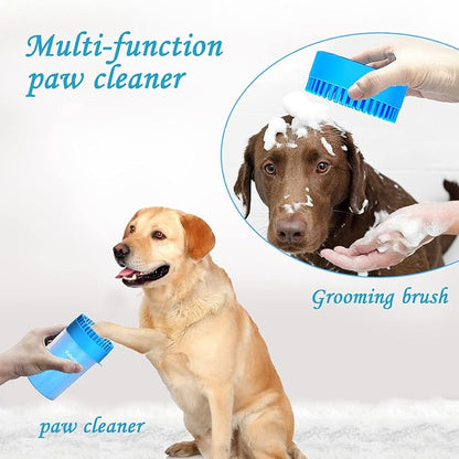 Dog Paw Cleaner & Washer for Large/Extra Large Breeds - Muddy Paws Easy Cleaning Cup for Big Dogs - Includes 3 Absorbent Towels(Blue)