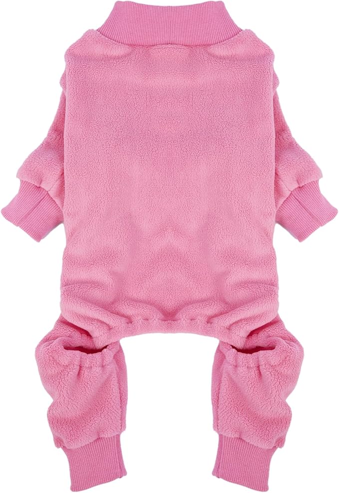 Extra Large Dog Pajamas Winter Fleece Sweaters Soft 4 Legs Onesie for Dogs Girl Pjs Warm Cozy Pet Jumpsuit Cold Weather Thick Jammies, Pink 5XL